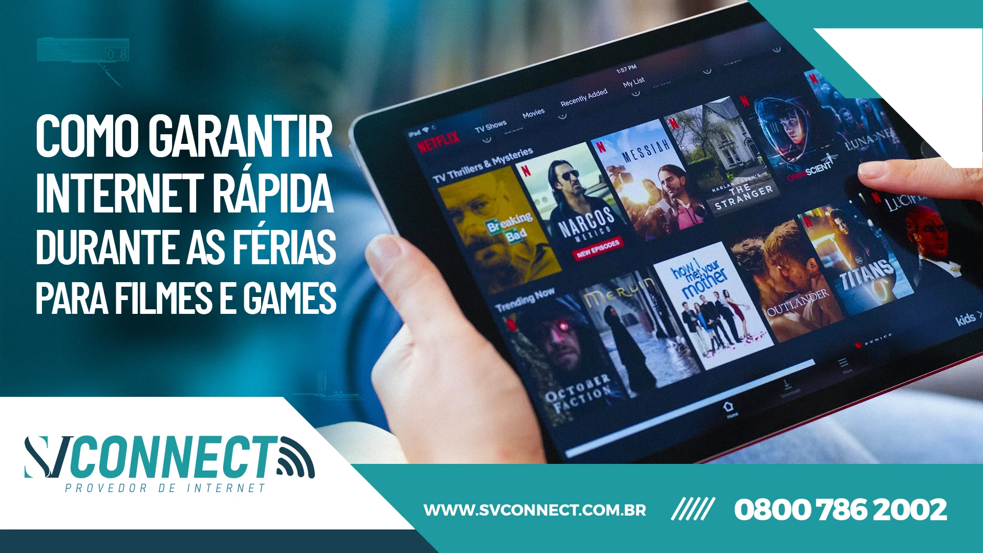 Como garantir internet rápida durante as férias para filmes e games?
